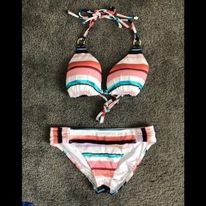 La Blanca stripe bikini, size 6